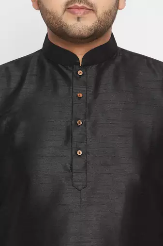 black, rose gold and white silk blend jacket kurta dhoti set