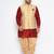 Plus maroon silk blend jacket kurta dhoti set