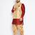 Plus maroon silk blend jacket kurta dhoti set