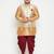 Plus rose gold, rose gold and white silk blend jacket kurta dhoti set