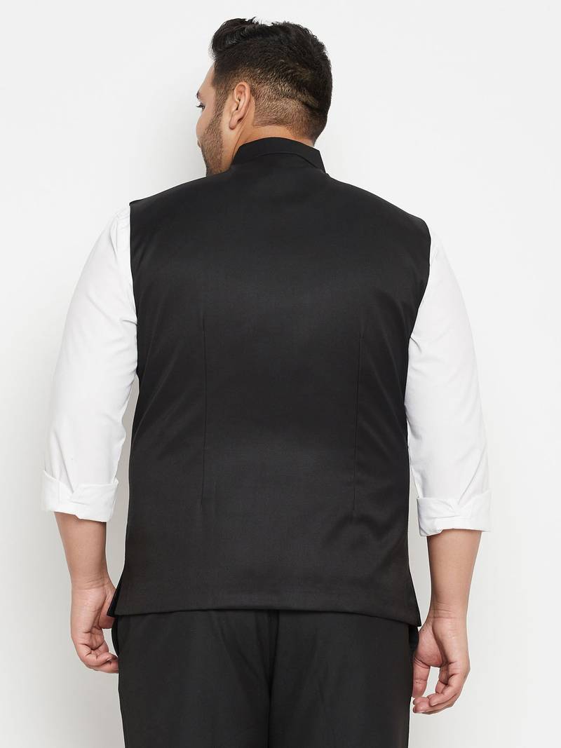 Plus black nehru jacket