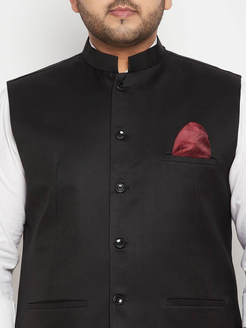 Plus black nehru jacket