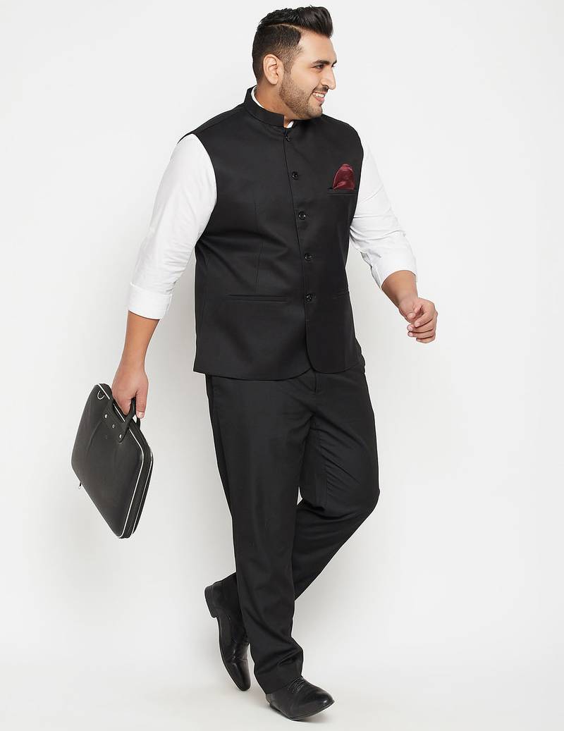 Plus black nehru jacket