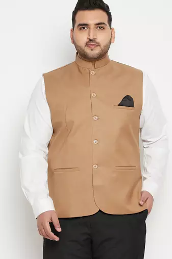 Plus chiku brown nehru jacket