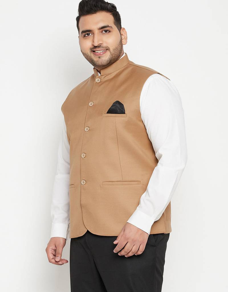 Plus chiku brown nehru jacket