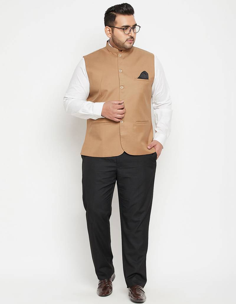 Plus chiku brown nehru jacket