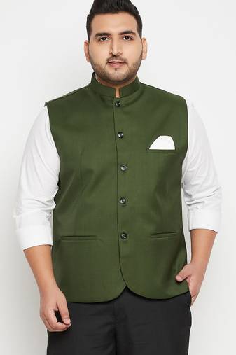 green nehru jacket