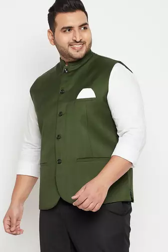 green nehru jacket