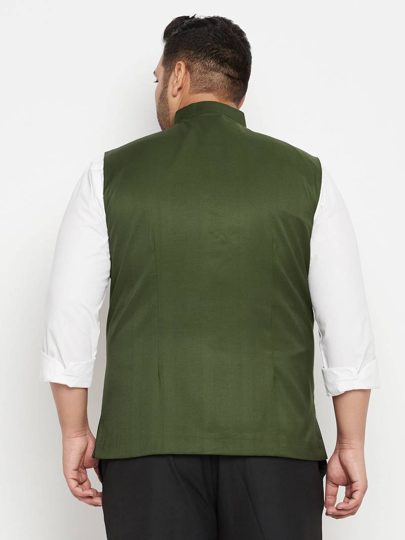 Plus green nehru jacket