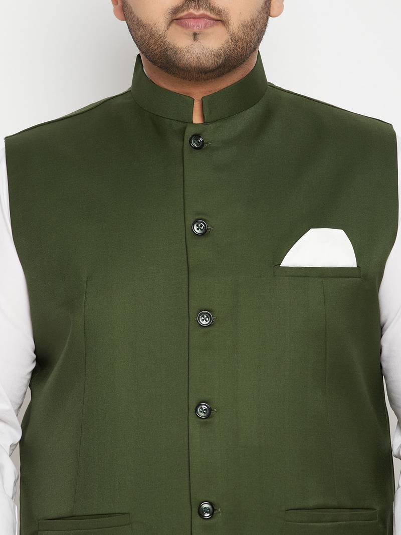 Plus green nehru jacket