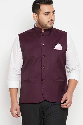 Wine nehru jacket