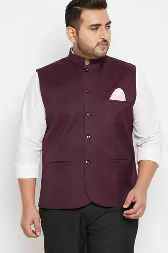 Plus Wine nehru jacket