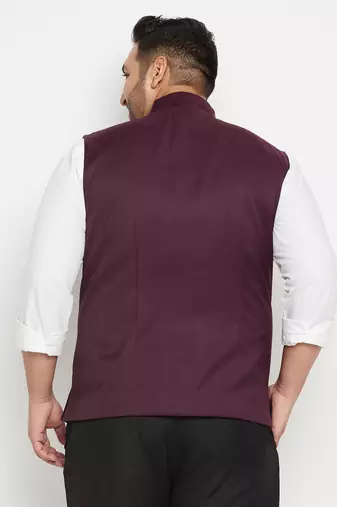 Wine nehru jacket