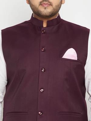 Wine nehru jacket 4