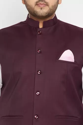 Wine nehru jacket
