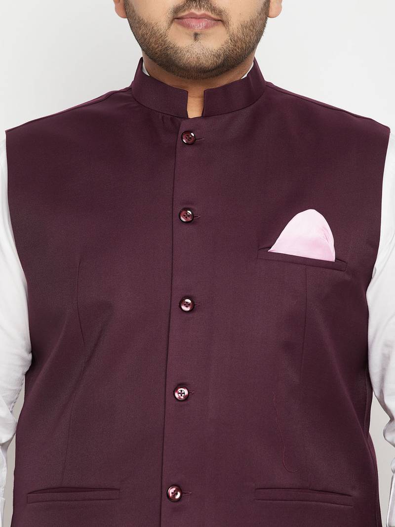 Plus Wine nehru jacket