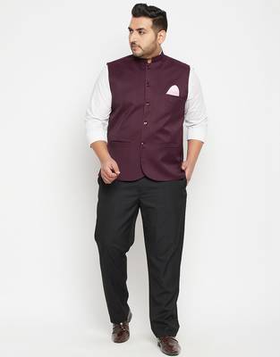 Wine nehru jacket 5