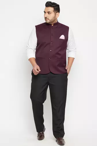 Wine nehru jacket