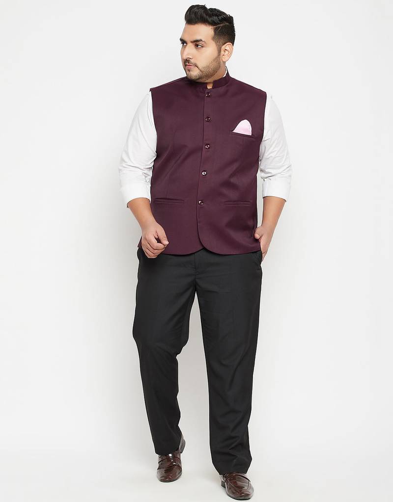 Plus Wine nehru jacket