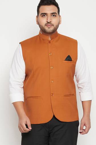 orange nehru jacket
