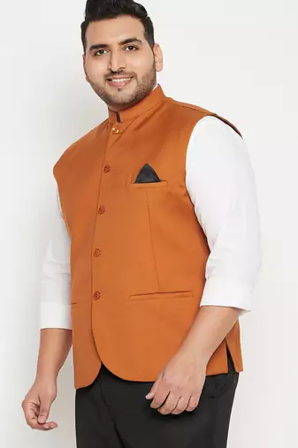 orange nehru jacket