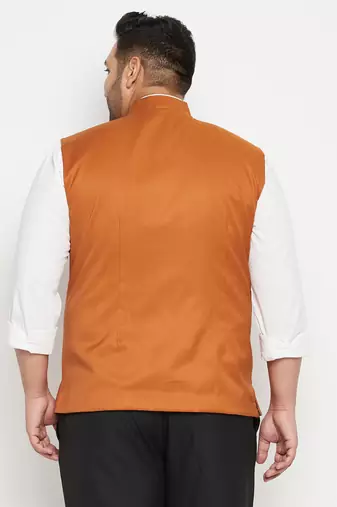 orange nehru jacket