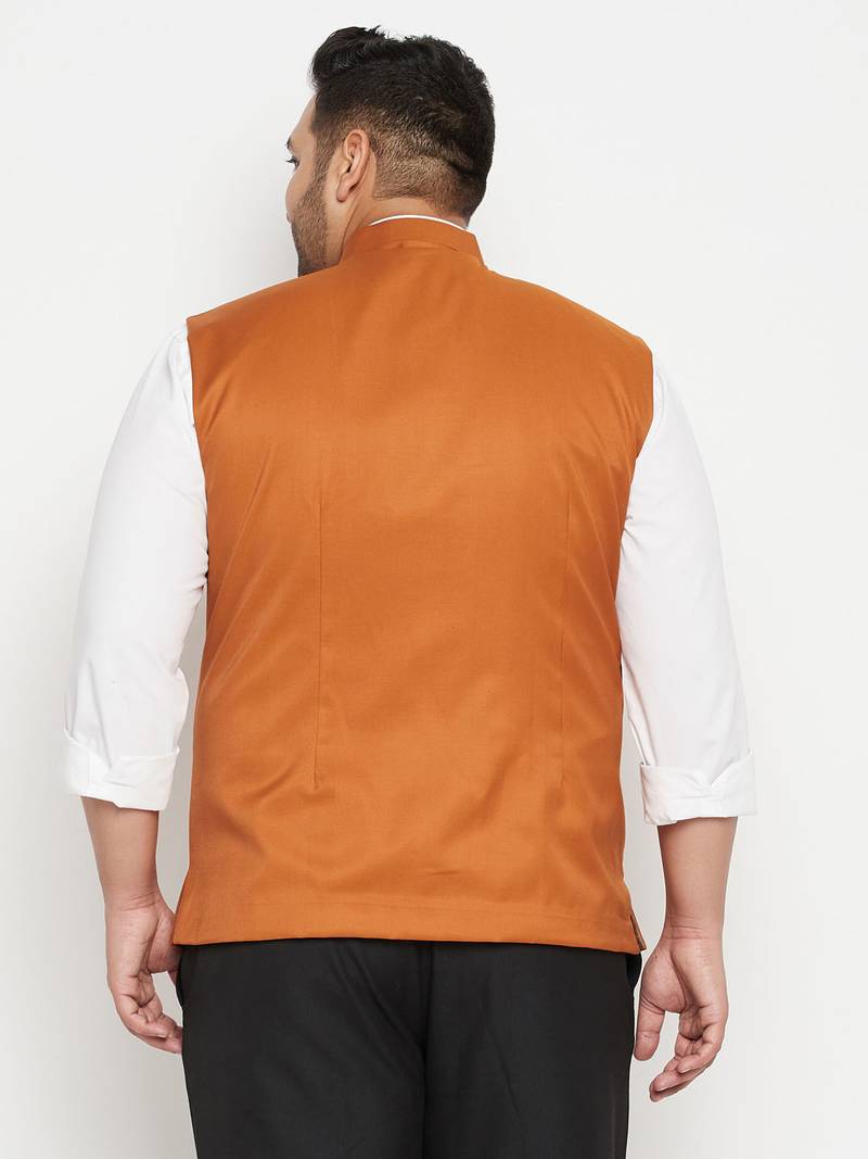 Plus orange nehru jacket