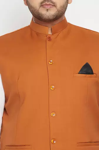 orange nehru jacket