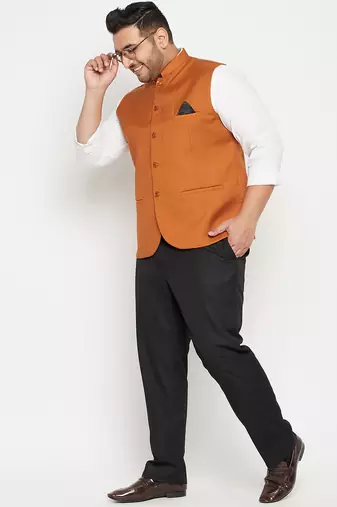 orange nehru jacket