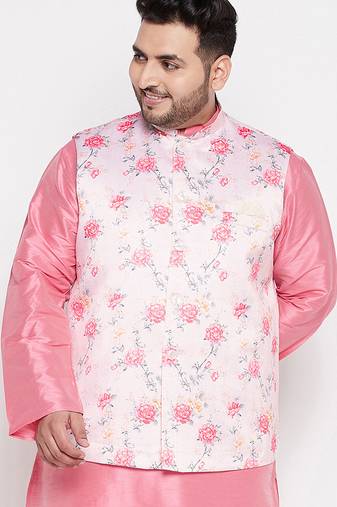 peach - nehru jacket