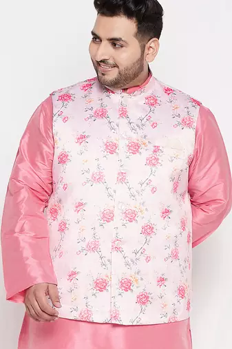 Plus peach - nehru jacket