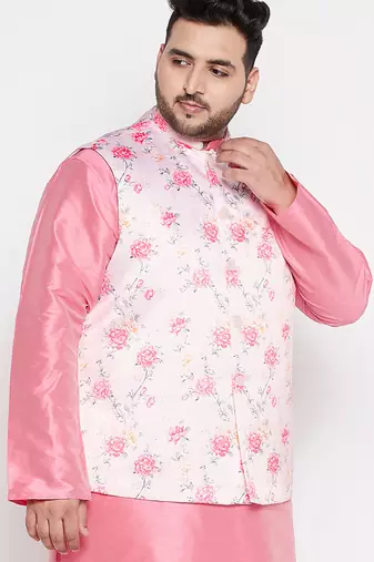 peach - nehru jacket