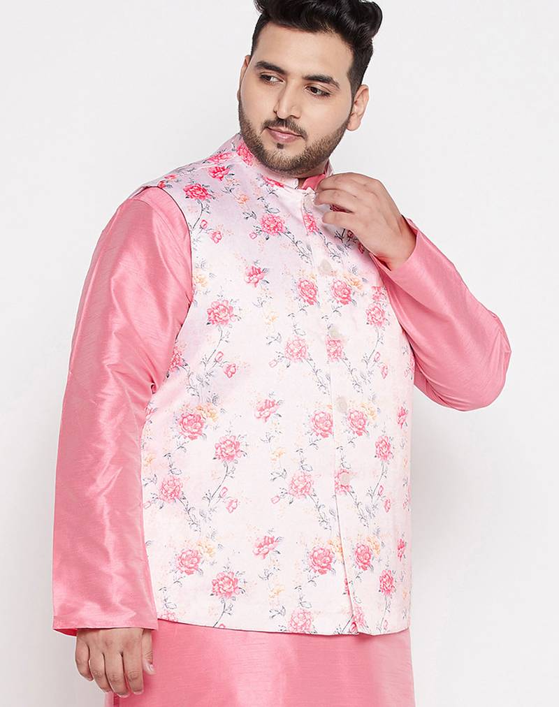 Plus peach - nehru jacket