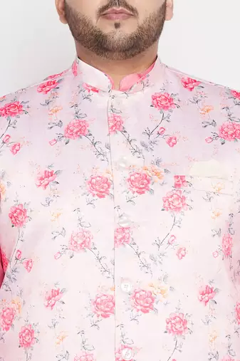 peach - nehru jacket
