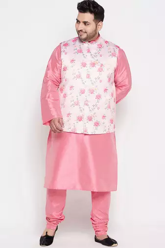 peach - nehru jacket
