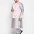 Plus grey and peach silk blend jacket kurta pyjama set