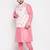 Plus pink and peach silk blend jacket kurta pyjama set