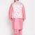 Plus pink and peach silk blend jacket kurta pyjama set