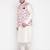 Plus cream and pink silk blend jacket kurta pyjama set