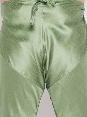 mint green and pink silk blend jacket kurta pyjama set 5