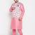 Plus pink silk blend jacket kurta pyjama set