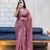 onionpink two tone chocolate fabric with siroski diamond work saree with blouse