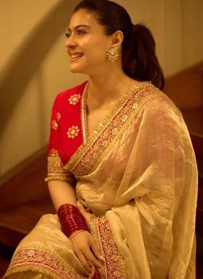 cream mocha silk blend with coading sequin lace work saree with unstitched blouse 1