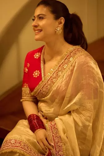 cream mocha silk blend with  coading sequence lace work saree with unstitched blouse