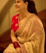 cream mocha silk blend with  coading sequence lace work saree with unstitched blouse