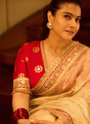 cream mocha silk blend with coading sequin lace work saree with unstitched blouse 2