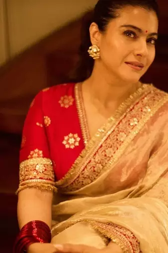 cream mocha silk blend with coading sequin lace work saree with unstitched blouse