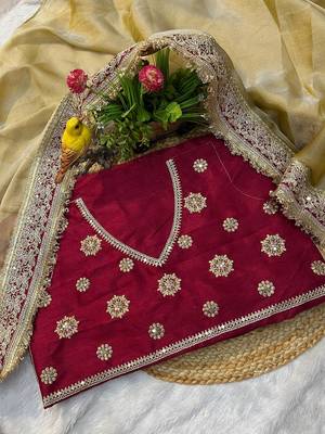 cream mocha silk blend with coading sequin lace work saree with unstitched blouse 5