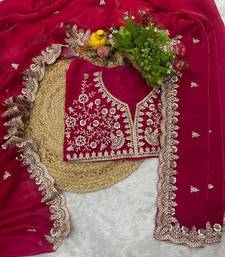 ranipink fendy satin silk blend with sequence work saree with unstitched blouse