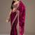 ranipink fendy satin silk blend with sequence work saree with unstitched blouse